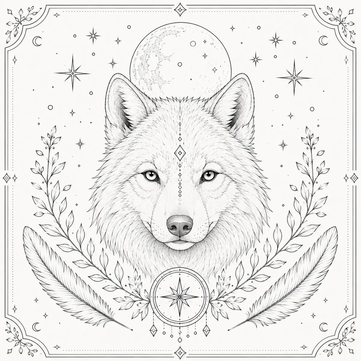 Illustrazione del lupo, uno degli animali di Spirito Guida
